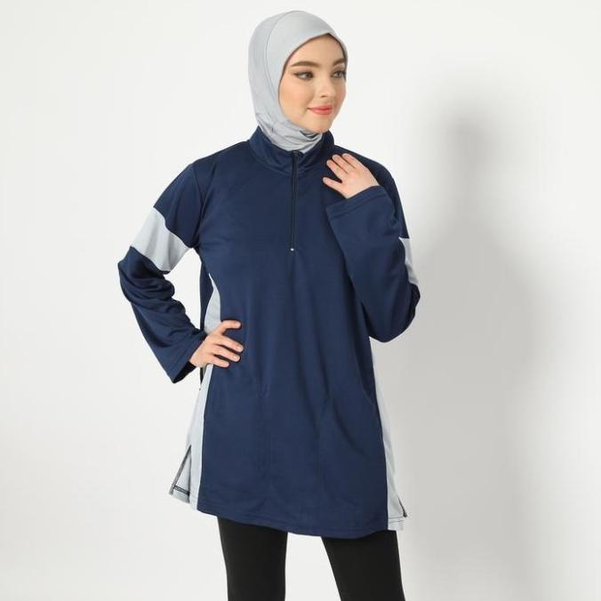 HIA EveryWear | Jenna Top - Navy | Baju Olahraga Muslimah