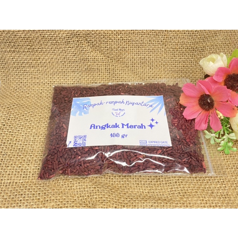 100gr | ASLI BERAS ANGKAK MERAH | RED YEAST RICE | rempah herbal alami bumbu dapur penyedap masakan rempah nusantara indonesia DBD Meningkatkan Trombosit