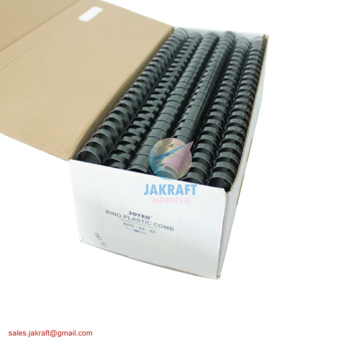 

Spiral Plastik Jilid 22 mm 23 Lubang F4 isi 50 Hitam 7/8 inch JOYKO
