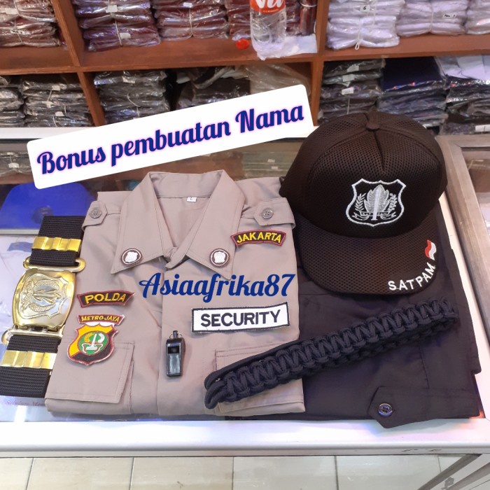 TERMURAH- paketan baju satpam security PDH terbaru plus upah jahit - M