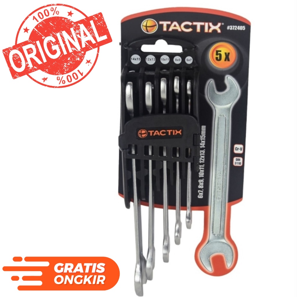 Tactix Kunci Ring Pas 6-19 Mm 9 Pcs