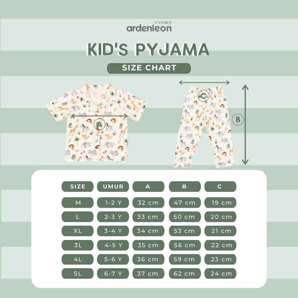 ARDENLEON kids piyama print set / baju tidur anak