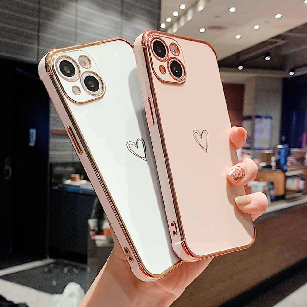 Soft Case TPU Motif Hati Untuk iPhone 11 12 13 Pro Max 12 13 Mini X XS Max XR 7 8 Plus SE2020