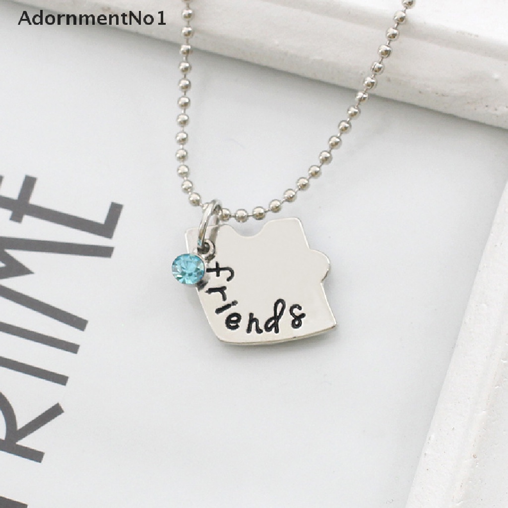 (AdornmentNo1) 3pcs / Set Kalung Rantai Fashion Gaya Korea Liontin Hati Motif Tulisan Best Friend Untuk Wanita