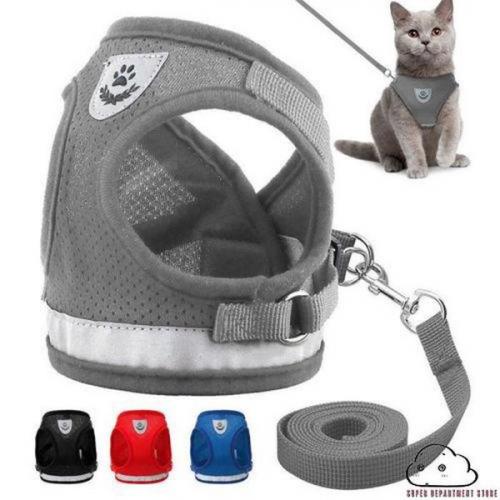 Tali Kucing Harness Tali Tuntun Anjing Harness Rompi Kucing Anjing