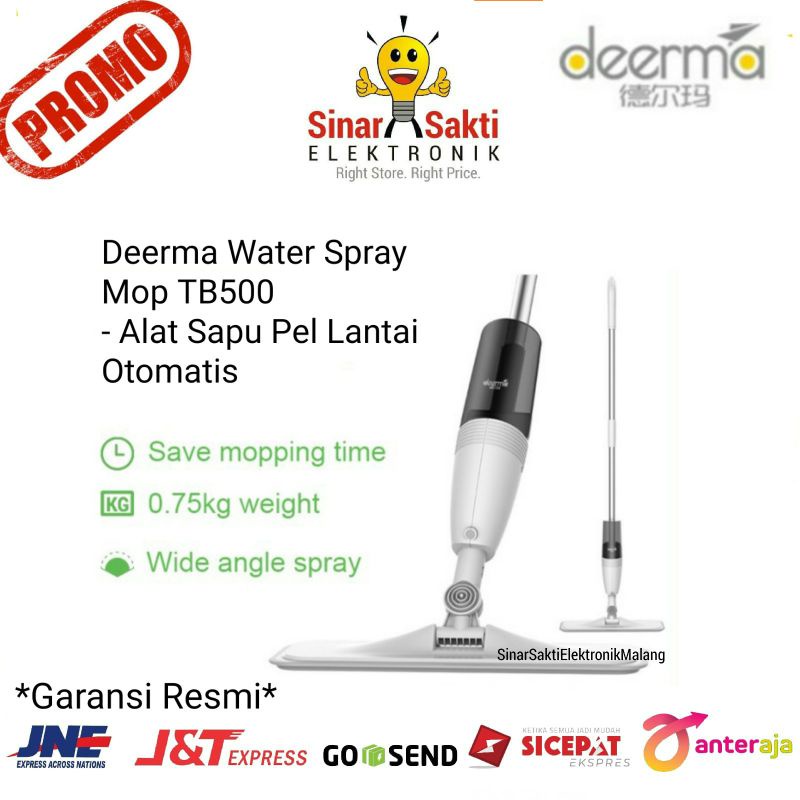 Deerma Water Spray Mop TB500 Alat Sapu Pel Lantai Otomatis Semprot TB 500 Murah Malang Original Pel Pelan