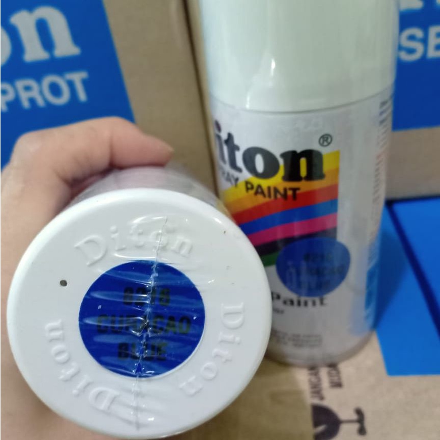 DITON Spray Paint Acrylic Lacquer Paint Pilox Cat Semprot - 8216 Curacao Blue / Biru Metallic / Blue Lagoon (150cc/Kecil)