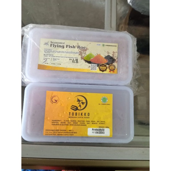 TOBIKO Orange Premium 500 g Halal │ Telur Ikan│ Seasoned Flying Fish Roe