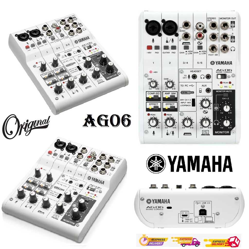 YAMAHA AG06 MIXER AUDIO 6CHANNEL WITH USB INTERFACE ORIGINAL