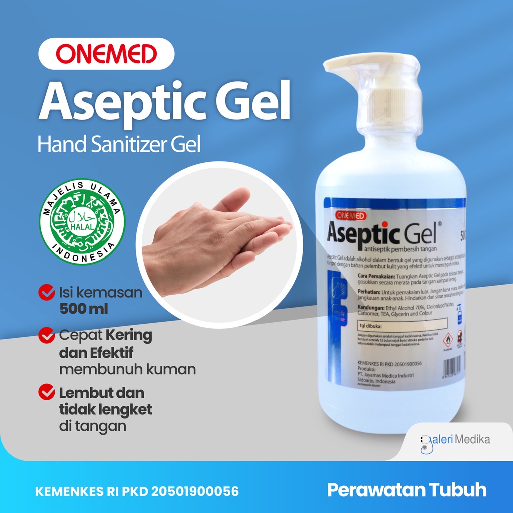 Antiseptik/Aseptic Gel 500 ml Hand Sanitizer Antiseptic standard Rumah Sakit