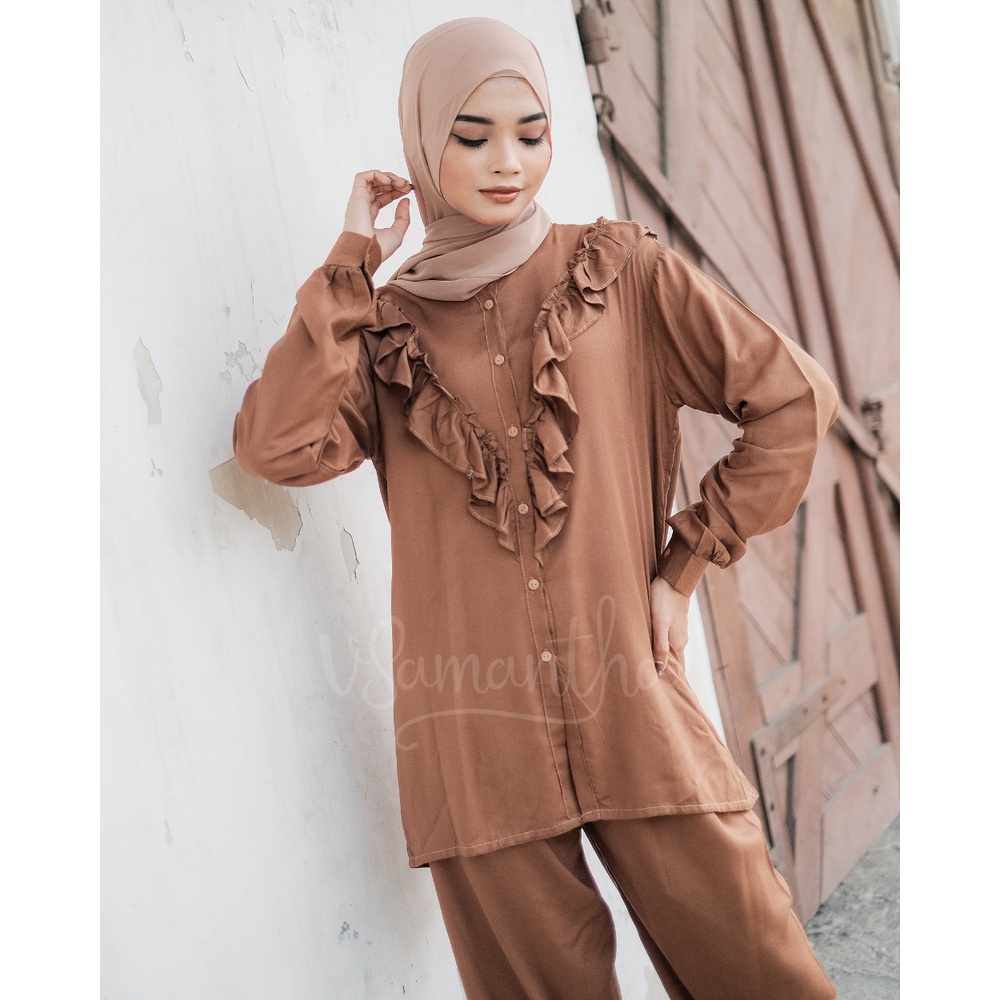 Pajamas / Piyama One Set Kemeja Rayon Nanda