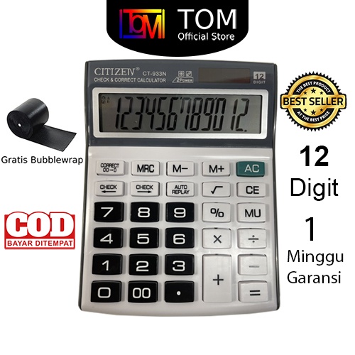 Kalkulator CITIZEN 12 Digit - Calculator Check Dual Two 2 Power Image 8