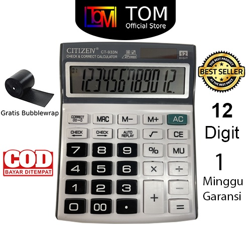 

Adn Kalkulator CT-933N 12 Digit - Calculator Check Dual 2 Power