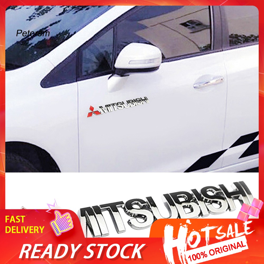 PST_3D Logo Metal Car Auto Body Bumper Sticker Decals Emblem Badge for Mitsubishi