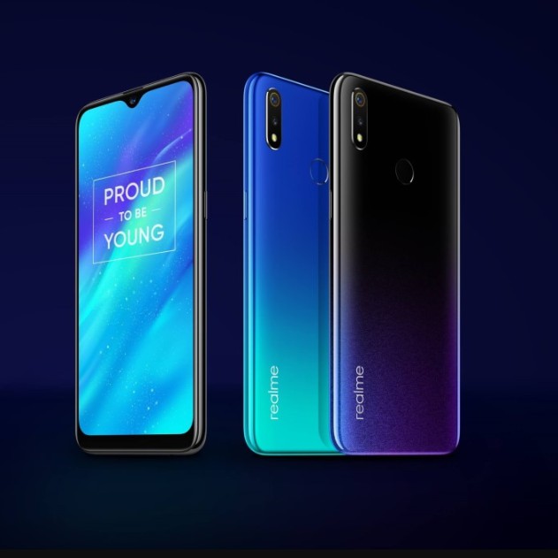 Realme 3/64 biru realme ram 3GB