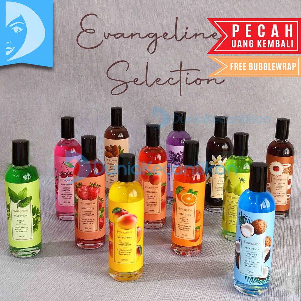 Parfum Evangeline Selection 100ml EDP Tahan Lama Parfume Wanita Selection Evangeline Black Vanila Raw Almond Sweet Strawberry parfum cewek BPOM