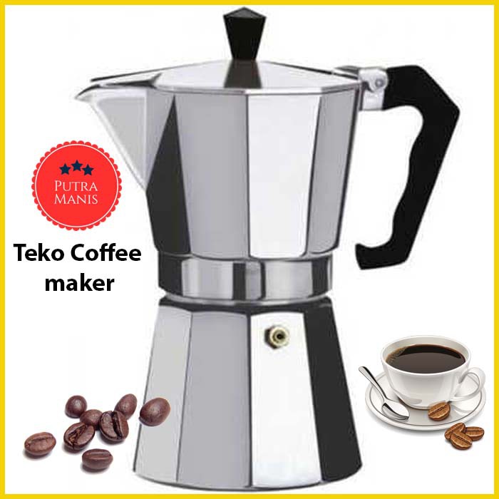 Teko Coffee maker Mesin espresso Moka pot Mesin kopi 300ml 6 Cups Mokapot stainless steel coffe cofe