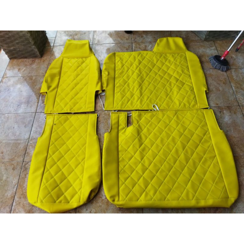 Sarung jok/cover jok mobil Canter,Ragasa,Dyna,Dutro motip wajik kuning polos best seller product