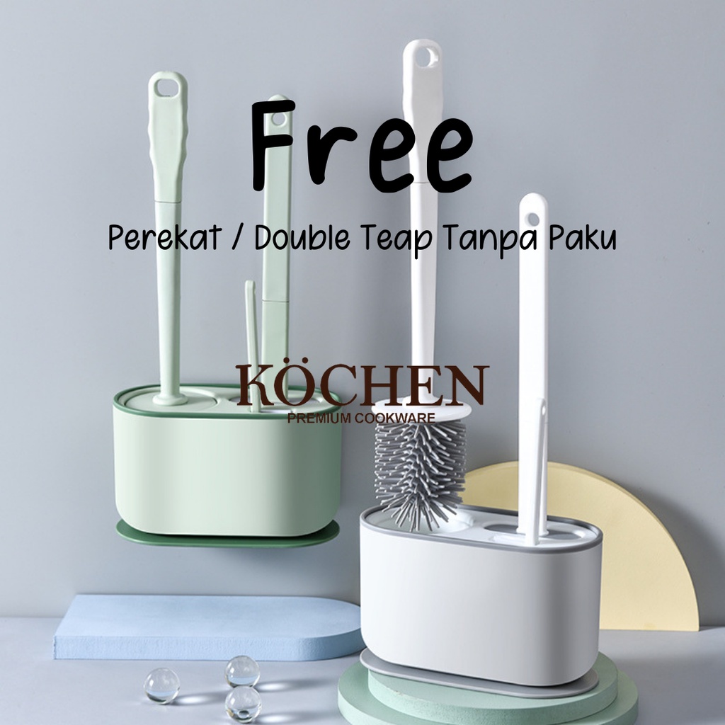 SIKAT PEMBERSIH KLOSET WC TOILET SILIKON JONGKOK DUDUK GAGANG PANJANG FLEKSIBEL 3in1 Alat Pembersih Kamar Mandi Praktis By Mykochen.ina