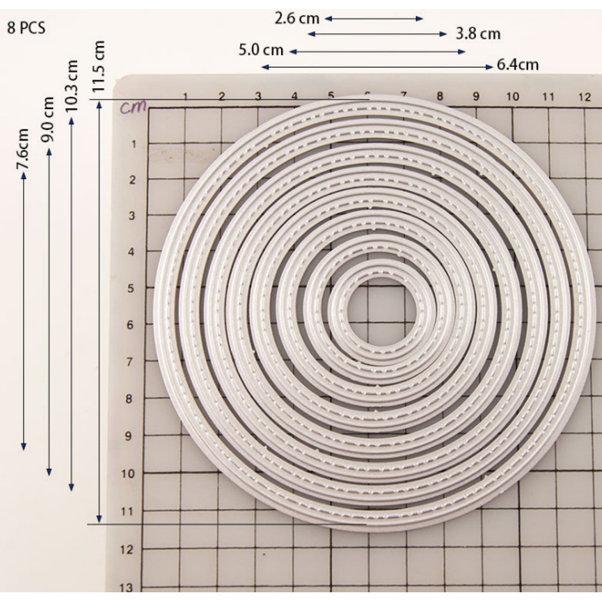 

LovelyCraft Metal Cutting Dies S12 ~ 8pcs/set Circle Round Lingkaran untuk Stencil, Cards,