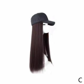 Wig Topi Perempuan Topi Baseball Dengan Wig Sintetis 