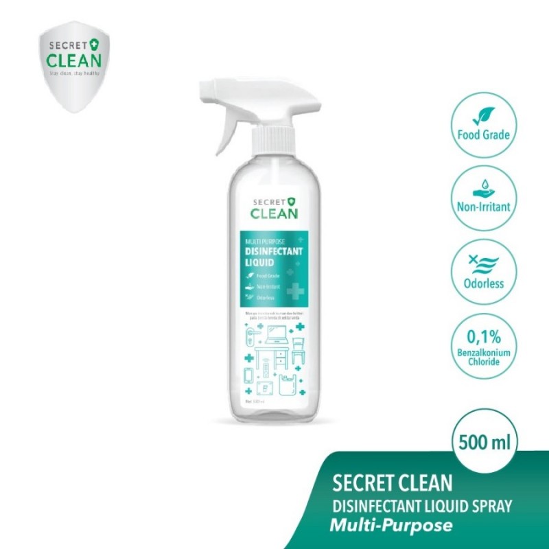 Secret Clean Multipurpose Food Grade Liquid Disinfectant Spray - 500ml