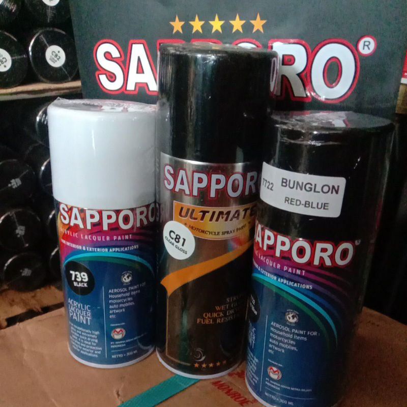 Paket Bunglon Saporo SAPPORO 7722 Red-Blue Merah-Biru 739 C81 Cat Semprot Spray Paint Motor Pilok Pi