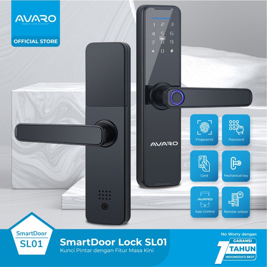 Avaro SL01 Smart Door Lock Handle RFID Pintu Fingerprint Garansi Resmi