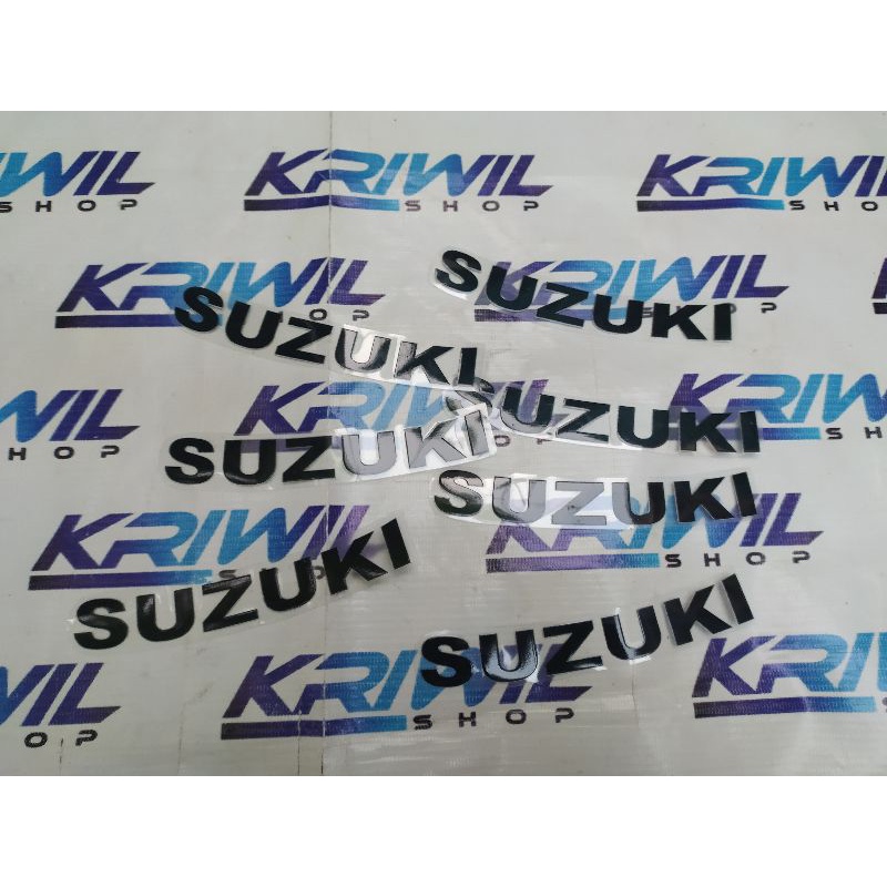 Stiker sticker batok satria 2 tak hiu lumba huruf hitam dasar bening