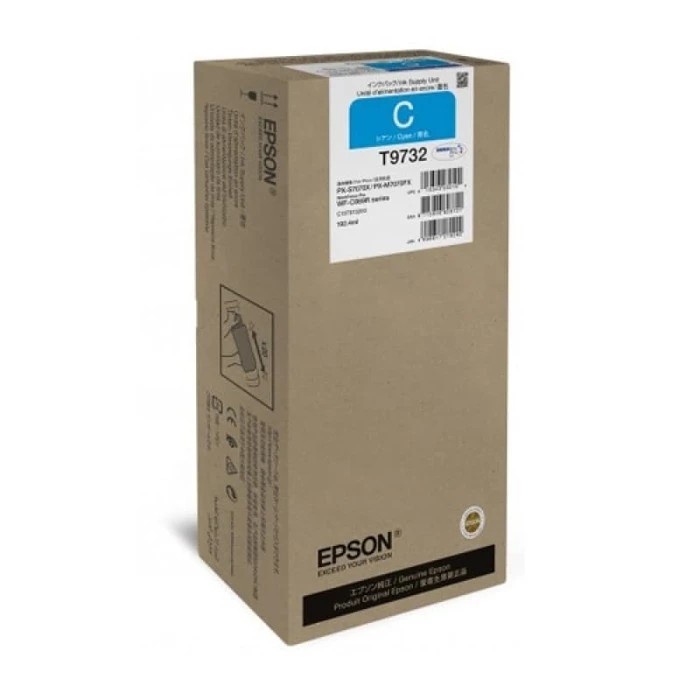 Tinta Epson T9732 Cyan Biru WorkForce Pro WF-C869R Ink Pack STANDARD 100% ORIGINAL C13T973200