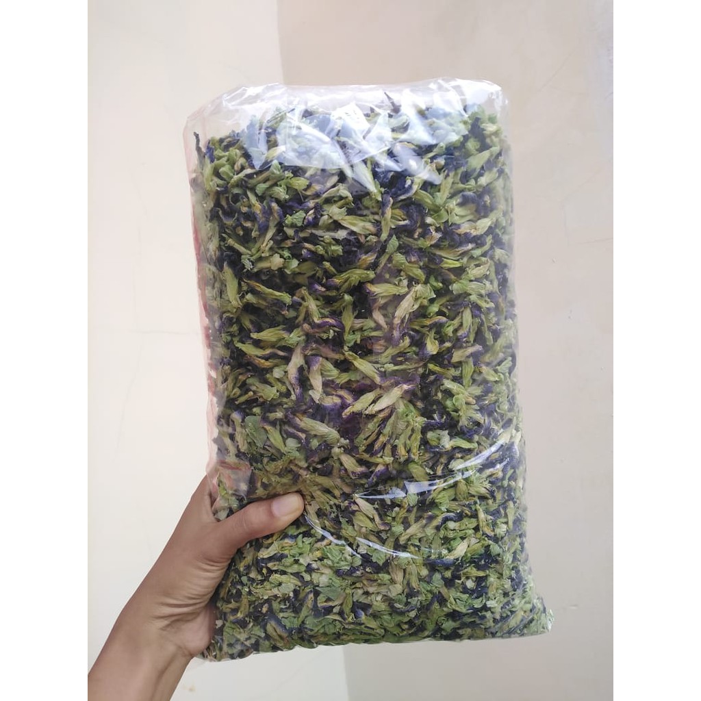 

PALING MURAH Teh Biru Bunga Telang 1000 Gram (ORGANIC Butterfly Pea Tea) KEMASAN PLASTIK