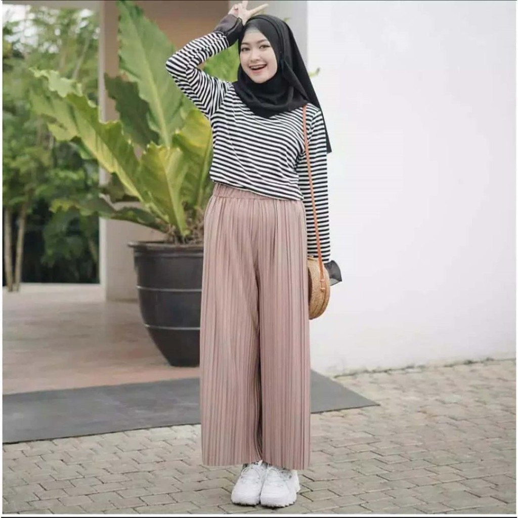 (COD) Celana Kulot Plisket Ukuran Jumbo Mayung-MOCA