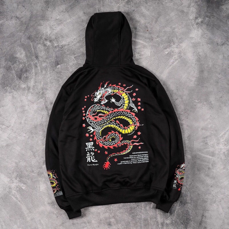HOODIE PRIA MEMPHIS ORIGINS HITAM / HOODIE NAGA DRAGON  RACING RIDERS DISTRO PREMIUM QUALITY / HOODI