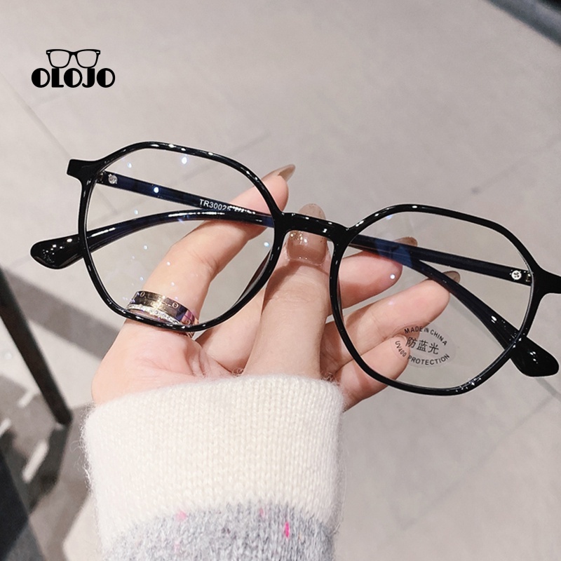 【COD】Kacamata Korea Wanita Kacamata Anti Radiasi/Black Frame Anti Blue Light Clear Lens Glasses for Women Retro Eyewear ol2