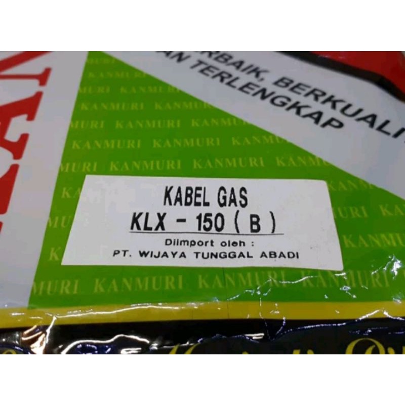 kabel tali gas KLX 150 bagian B original Kanmuri