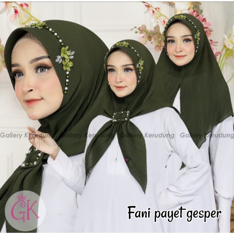 FANY PAYET GESPER GK / JILBAB PAYET / JILBAB PET / BERGO PLISKET GESPER / JILBAB INSTAN / HIJAB INST