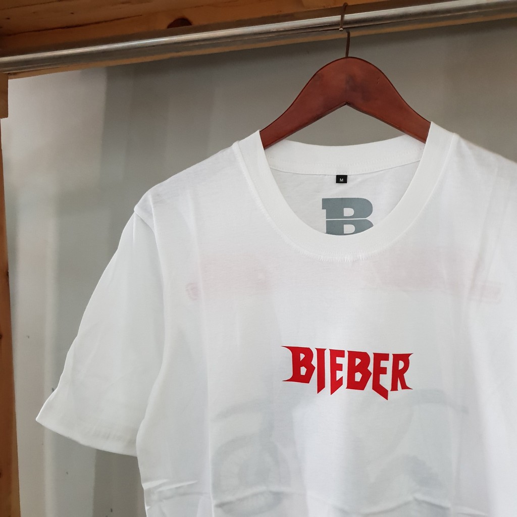 KAOS BIEBER PURPOSE TOUR PUTIH