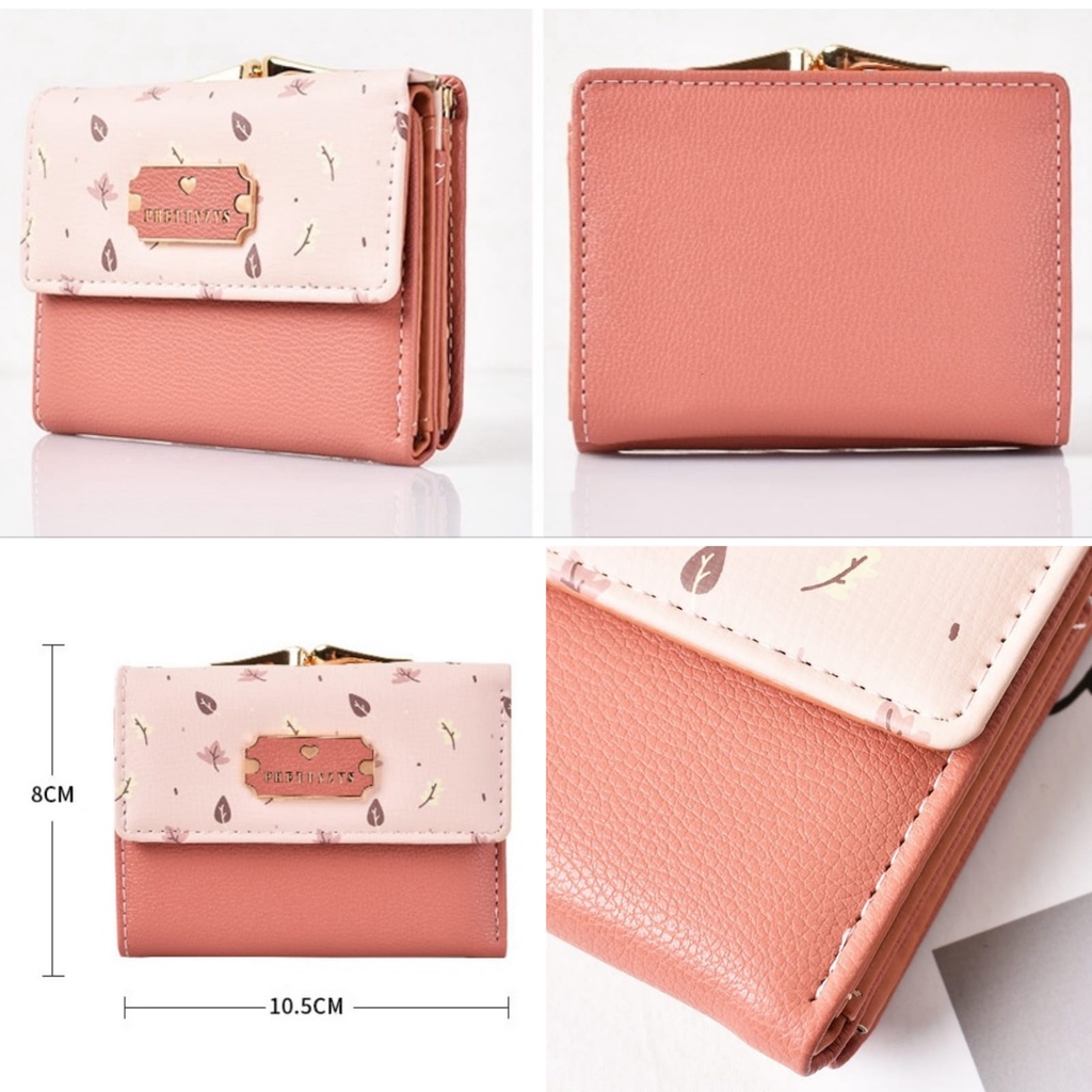 DOMPET LIPAT WANITA MINI LUCU PREMIUM KOREA KECIL SPECI WA506P3 IMPORT KULIT PINK TIPIS KARTU UANG KOIN PENDEK SIMPLE FASHION REMAJA KEKINIAN BRANDED BATAM