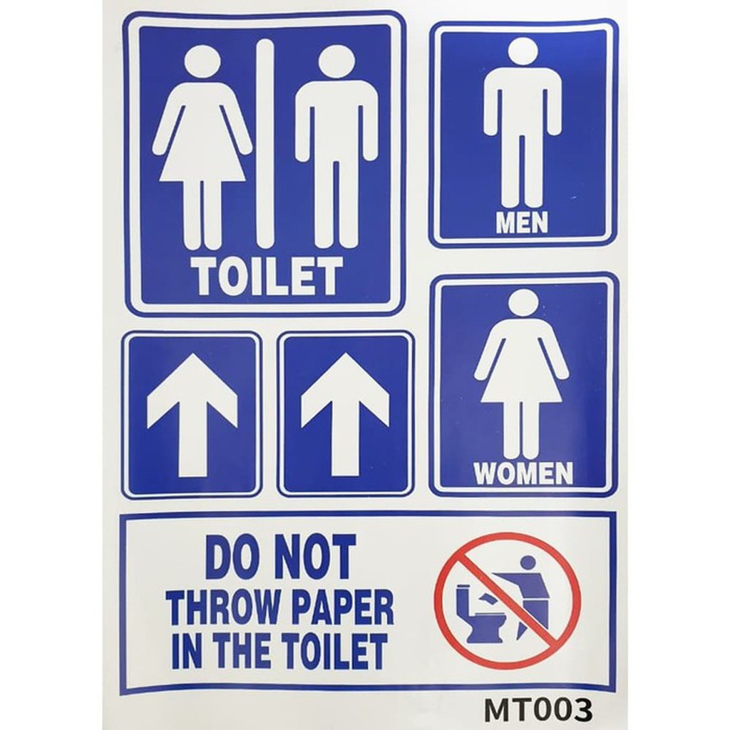 Stiker Pintu Kamar Mandi Tulisan Toilet Man Woman 30x45 Shopee Indonesia
