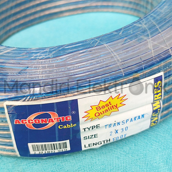 (Roll) Kabel Listrik Transparan 2x30 100Y 1 Roll 100m - Kabel Audio 2x30mm roll - Kabel Listrik Audio 2 x 30 100 Yard