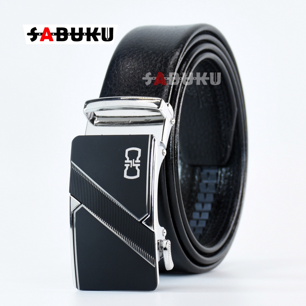 Ikat Pinggang Kulit Gesper Sabuk Tali Pinggang Pria Tipe Otomatis RELL Men Belt -077