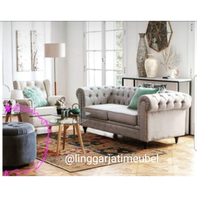 Set Sofa Chester Sofa Chesterfield Sofa Retro Sofa Minimalis Jati