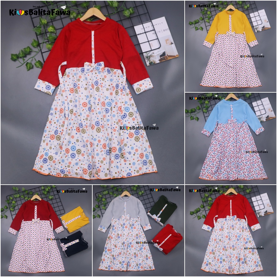 Gamis Pita Uk 3-4 Tahun / Gamis Anak Baju Murah Dress Muslim Ngaji Lengan Panjang Perempuan Cewek