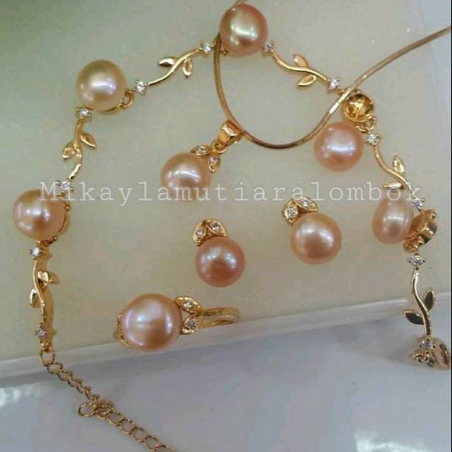 Set mutiara tawar|set mutiara asli lombok bersertifikat|mutiara lombok asli|rhodium mutiara lombok