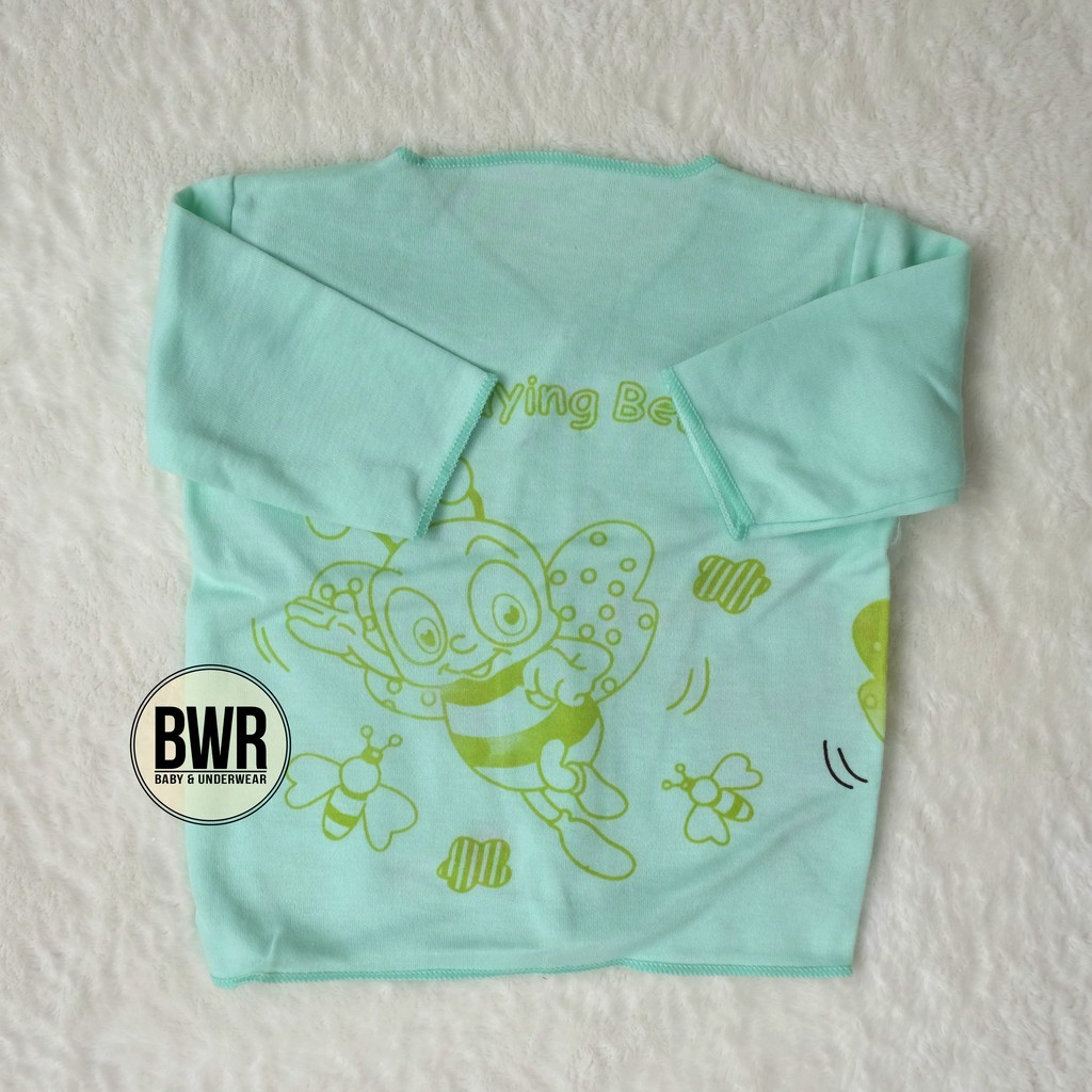 [6 pcs] - Baju Tara Lebah Warna PANJANG [ IV F2 ] Baju Bayi Kancing Motif Lebah