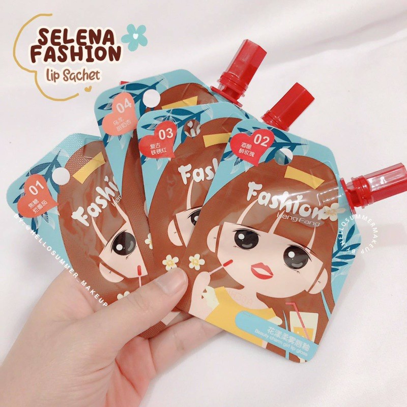 [ORI THAILAND] Hengfang Selena Fashion Lip Glaze Color sachet