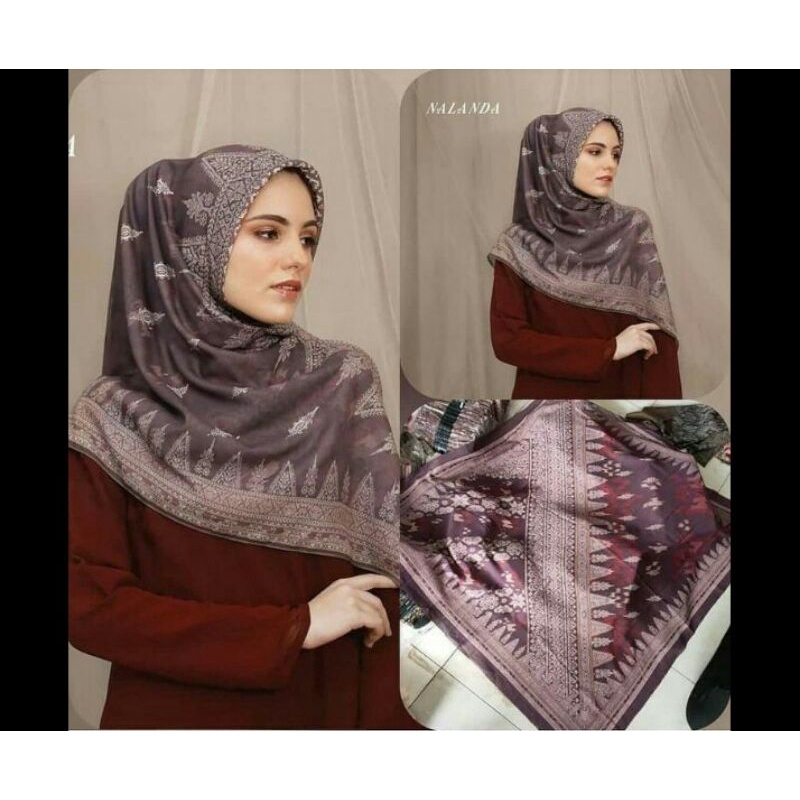 Hijab voal motif songket