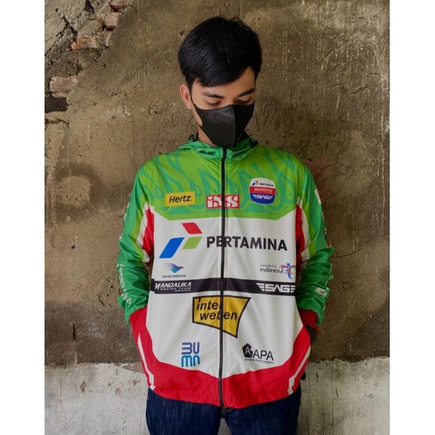 JAKET HOODIE MANDALIKA RACING TEAM PERTAMIMA MOTOGP GREEN