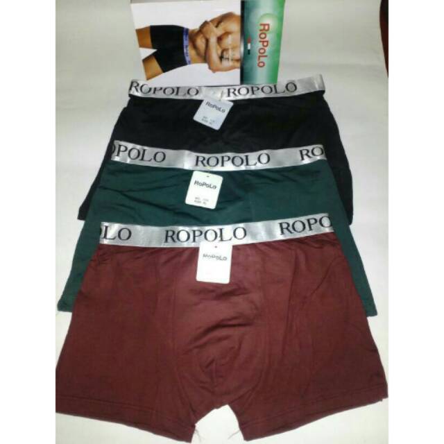 12 pcs Lusinan Boxer Pria Import Ropolo