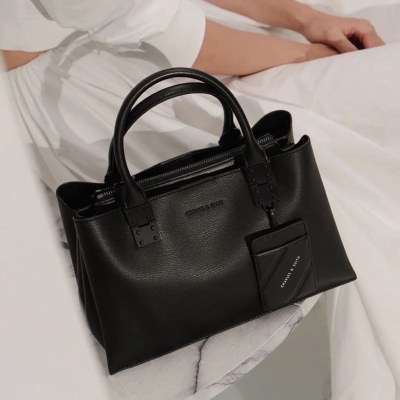 CHARLES AND KEITH TOP HANDLE STRUCTURED BAG